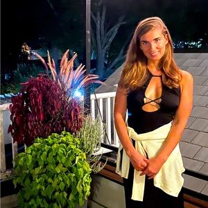 ASOS Design Black Stretchy Body Con Midi Cut Out Dress